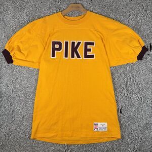 Vintage EAGLE USA T-Shirt Mens Medium Yellow PIKE DANK 80s USA PI KAPPA ALPHA
